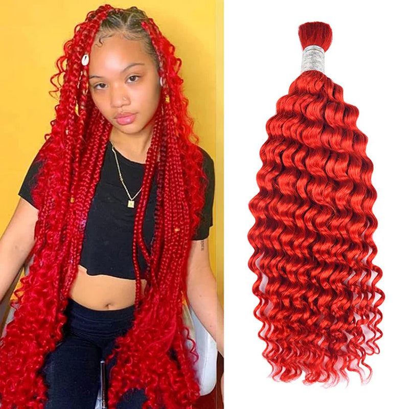 Red Deep Wave Hair Bulk